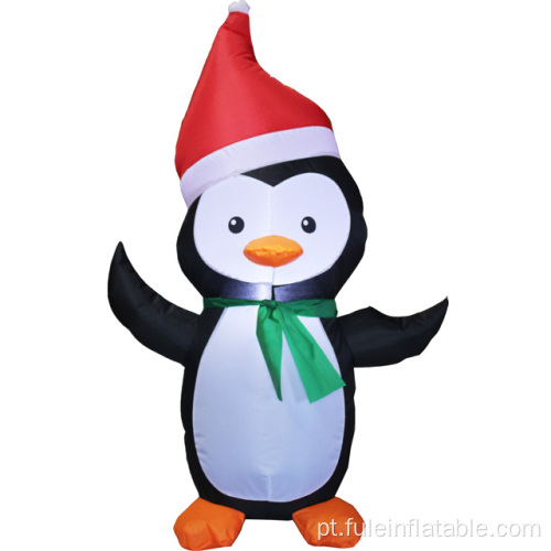 Pinguim inflável de férias para decoração de Natal